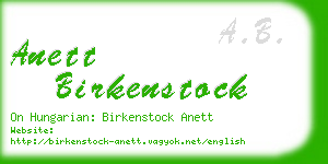 anett birkenstock business card